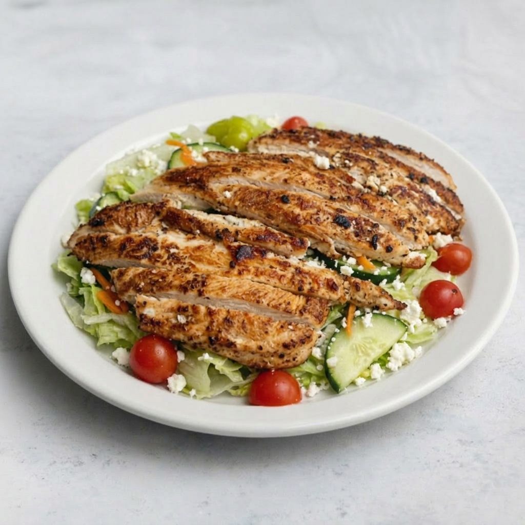 Greek Salad with Grilled Chicken.
